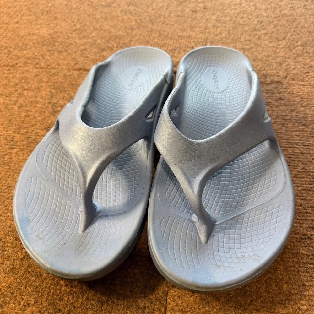OOFOS OOriginal Recovery Sandals Slate Blue Mens 9 Womens 11 EU 42 Flip Flops A-